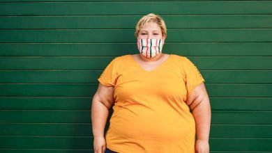 body positivity woman with mask